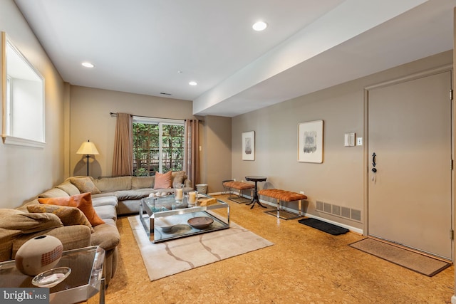1015 Riverview Ln, Conshohocken, PA 19428 - living area with recessed lighting and baseboards