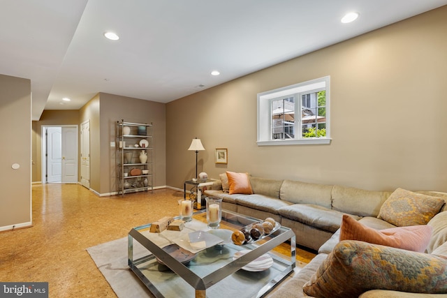 1015 Riverview Ln, Conshohocken, PA 19428 - living room featuring recessed lighting and baseboards