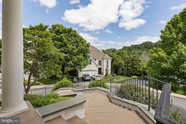 1015 Riverview Ln, Conshohocken, PA 19428 - view of patio / terrace featuring a garage