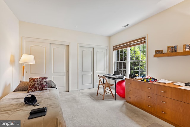 1015 Riverview Ln, Conshohocken, PA 19428 - bedroom with multiple closets, carpet, and an office area