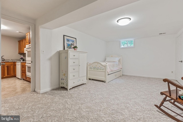 6323 Colchester Rd, Fairfax Station, VA 22039 - bedroom with light colored carpet, baseboards, and ensuite bathroom