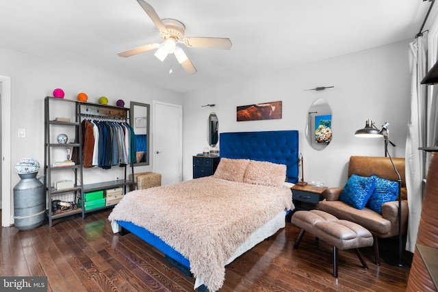 1420 V St SE, Washington, DC 20020 - bedroom featuring dark wood-type flooring and ceiling fan