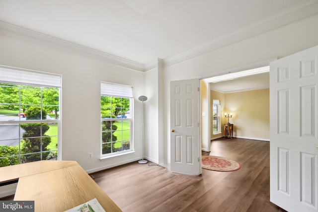 8456 Summer Breeze Pl, Manassas, VA 20112 - bedroom featuring ornamental molding, wood finished floors, multiple windows, and baseboards