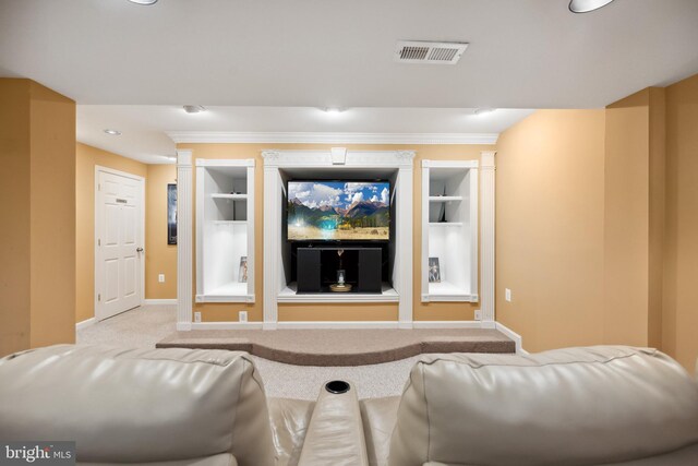 8456 Summer Breeze Pl, Manassas, VA 20112 - living room with baseboards, carpet, and built in features