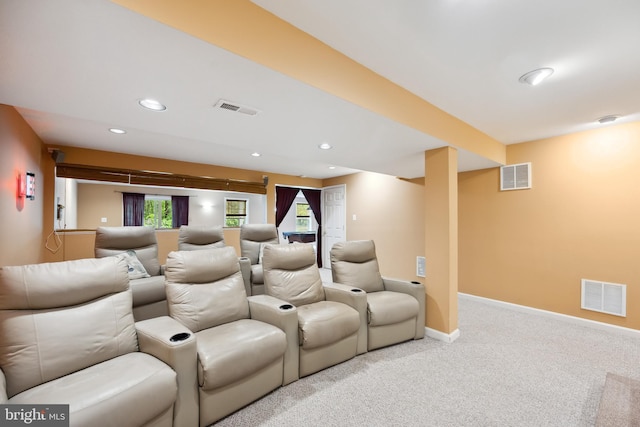 8456 Summer Breeze Pl, Manassas, VA 20112 - carpeted home theater room with baseboards and recessed lighting