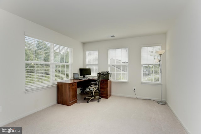 22672 Flowing Spring Sq, Brambleton, VA 20148 - office with healthy amount of natural light, light colored carpet, and baseboards