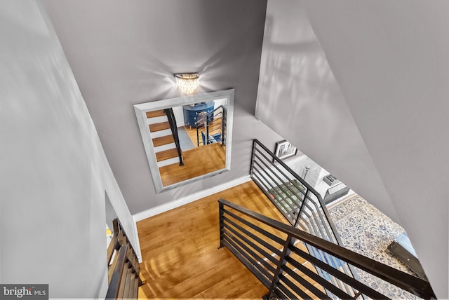 1001 S Chadwick St, Philadelphia, PA 19146 - stairway with baseboards and wood finished floors