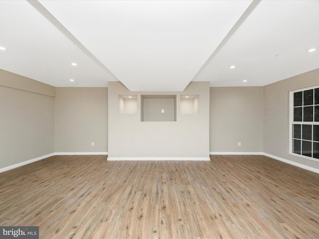 11937 Saint Francis Way, Bowie, MD 20721 - unfurnished living room with wood finished floors, baseboards, and recessed lighting