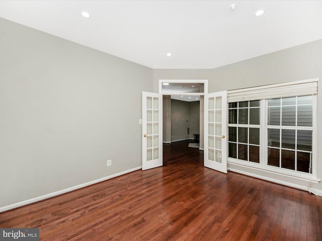11937 Saint Francis Way, Bowie, MD 20721 - spare room with french doors, wood finished floors, recessed lighting, and baseboards