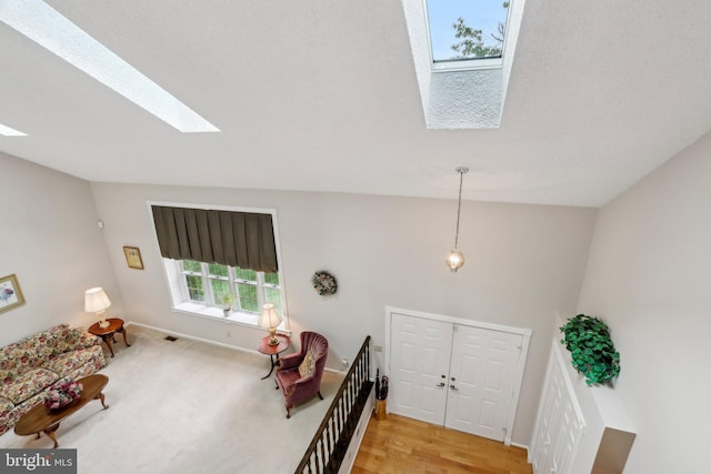 31 Teddington Way, Mount Laurel, NJ 08054 - entrance foyer with a skylight, baseboards, and light wood-style floors