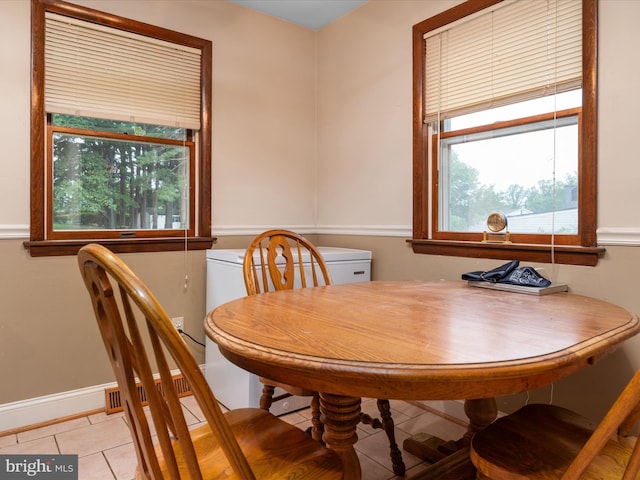 1112 Stromko Dr, Fallston, MD 21047 - dining area with light tile patterned floors and baseboards