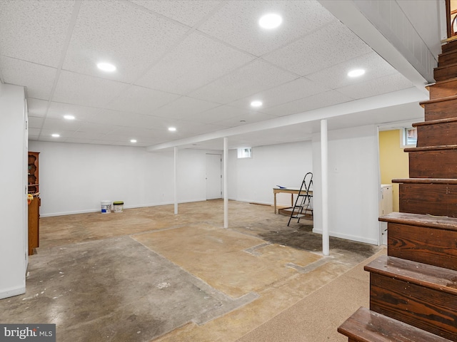 1112 Stromko Dr, Fallston, MD 21047 - finished below grade area featuring stairs, recessed lighting, and baseboards