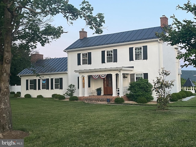 27986 Old Valley Pike, Toms Brook, VA 22660 - view of front of home featuring a standing seam roof, a chimney, and metal roof