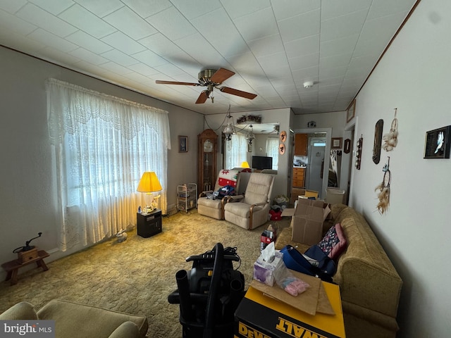 817 Maple St, Waynesboro, PA 17268 - living room with a ceiling fan and carpet flooring