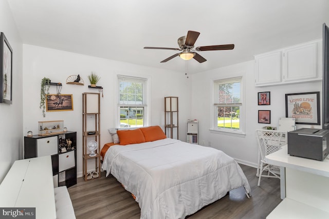 2269 Locust Ln, York, PA 17408 - bedroom featuring dark wood-style floors, baseboards, and ceiling fan