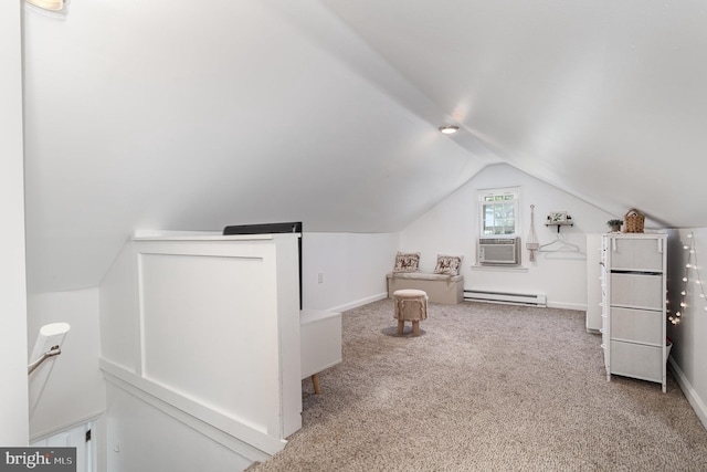2269 Locust Ln, York, PA 17408 - bonus room featuring baseboard heating, carpet flooring, lofted ceiling, cooling unit, and baseboards