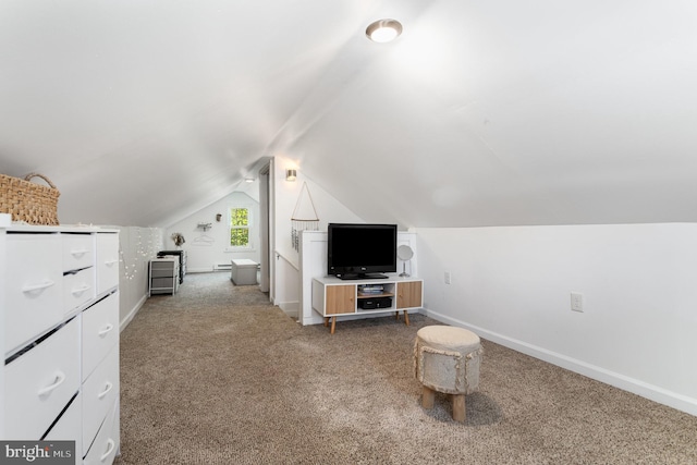 2269 Locust Ln, York, PA 17408 - additional living space with carpet flooring, baseboards, lofted ceiling, and a baseboard heating unit