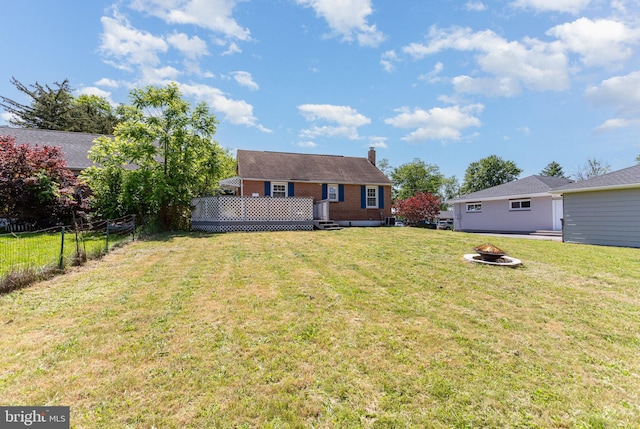 2269 Locust Ln, York, PA 17408 - rear view of property with an outdoor fire pit and a chimney