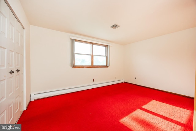 306 Spring Cir, Norristown, PA 19403 - unfurnished bedroom featuring a baseboard radiator, a closet, carpet floors, and baseboards