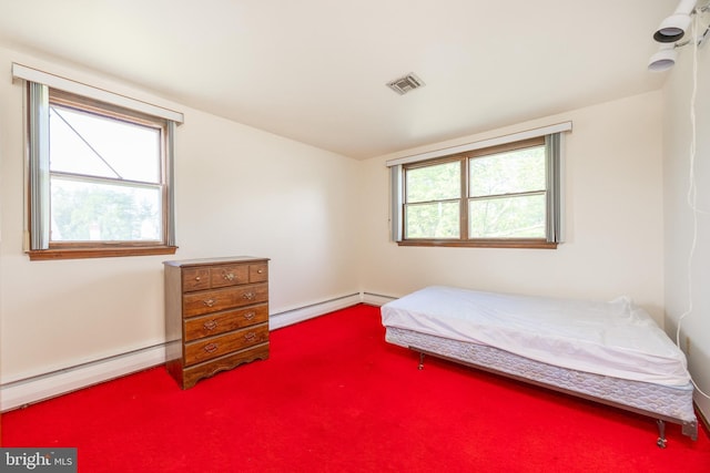 306 Spring Cir, Norristown, PA 19403 - bedroom featuring a baseboard heating unit, carpet floors, and baseboards