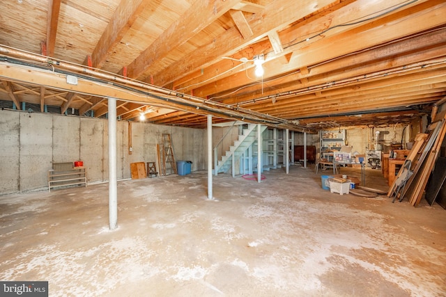 306 Spring Cir, Norristown, PA 19403 - unfinished basement with stairs