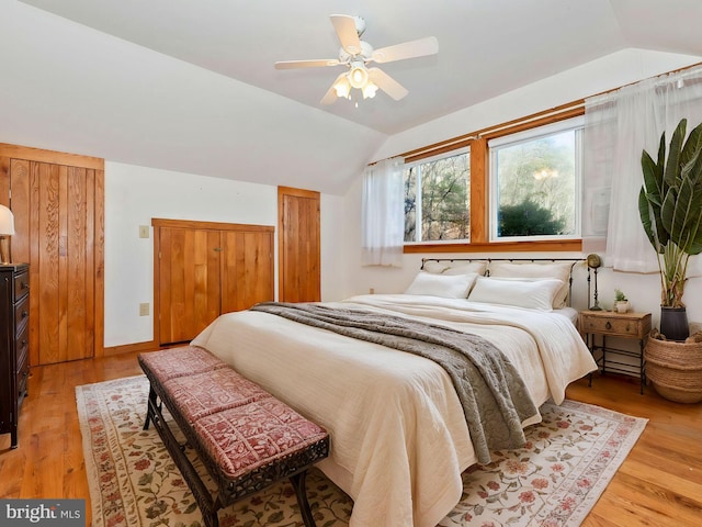 12814 Appel Rd SE, Little Orleans, MD 21766 - bedroom with vaulted ceiling, light wood finished floors, and a ceiling fan