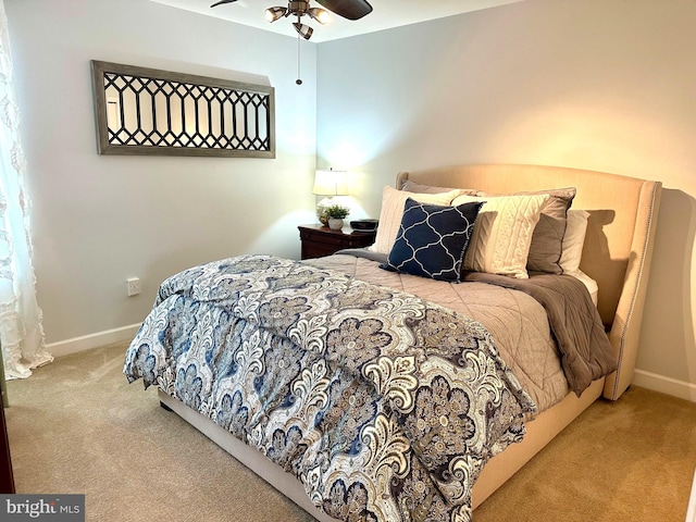310 Valley Ct, Reading, PA 19608 - bedroom featuring carpet, baseboards, and ceiling fan