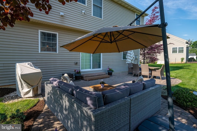 310 Valley Ct, Reading, PA 19608 - view of patio with an outdoor hangout area and a grill
