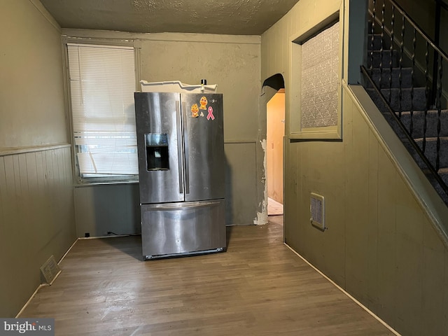 2074 E Clementine St, Philadelphia, PA 19134 - kitchen with stainless steel refrigerator with ice dispenser and wood finished floors