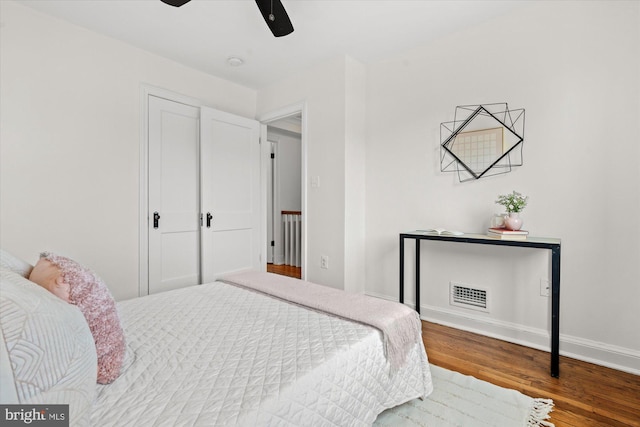 3017 Fulton St, Alexandria, VA 22305 - bedroom with wood finished floors and a ceiling fan
