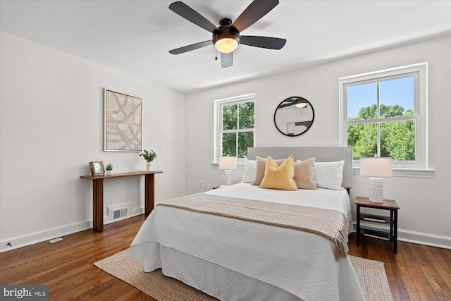 3017 Fulton St, Alexandria, VA 22305 - bedroom with wood finished floors and ceiling fan