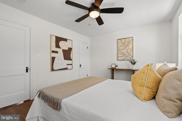 3017 Fulton St, Alexandria, VA 22305 - bedroom featuring wood finished floors and ceiling fan