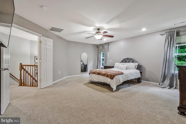 141 Lorins Dr, Huntingtown, MD 20639 - carpeted bedroom with baseboards and ceiling fan