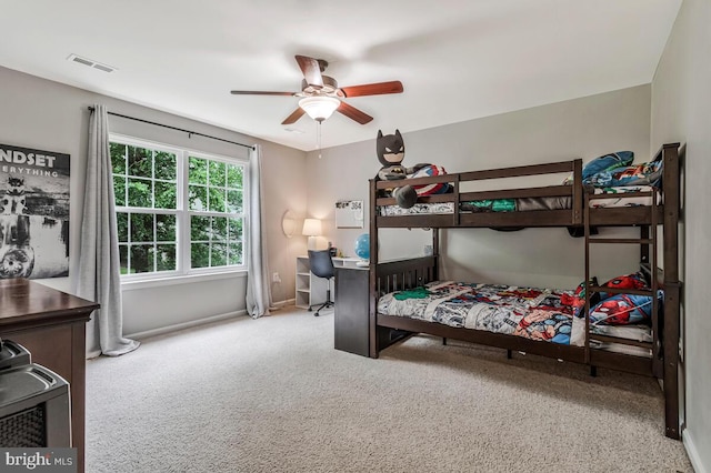 141 Lorins Dr, Huntingtown, MD 20639 - carpeted bedroom with baseboards and ceiling fan