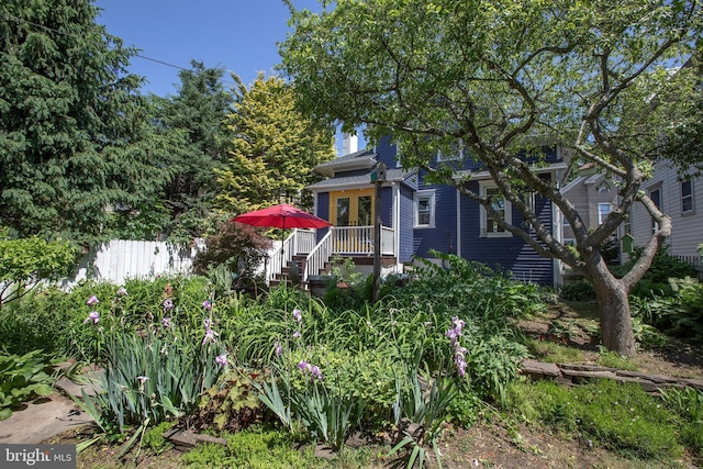8 S Main St, Stockton, NJ 08559 - view of front of house with french doors and a wooden deck