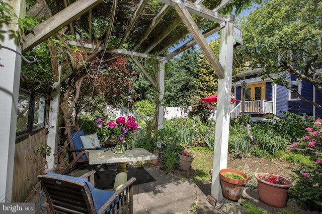 8 S Main St, Stockton, NJ 08559 - view of patio / terrace featuring a pergola and outdoor dining area