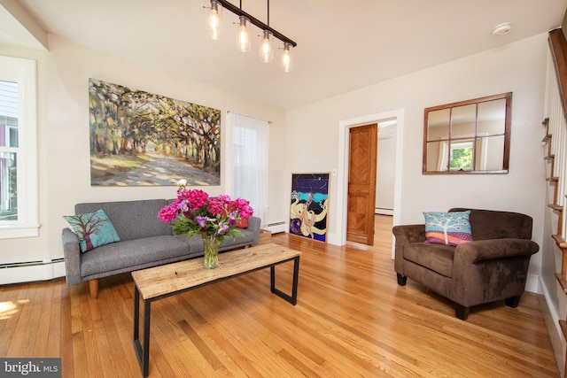 8 S Main St, Stockton, NJ 08559 - living room with light wood-type flooring and baseboard heating