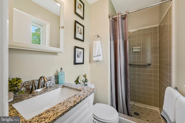 8230 Citadel Pl, Vienna, VA 22180 - bathroom featuring toilet, vanity, and a shower stall