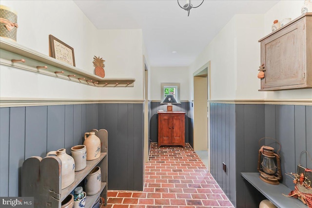 103 Orchard Hill Ln, Elverson, PA 19520 - bathroom with wainscoting and brick patterned flooring