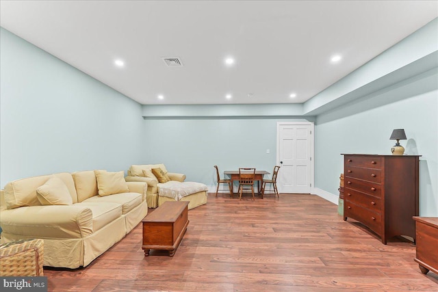 103 Orchard Hill Ln, Elverson, PA 19520 - living area with wood finished floors, recessed lighting, and baseboards