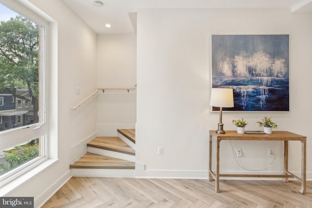 1214 Queen St NE Unit 2, Washington, DC 20002 - stairs featuring plenty of natural light, recessed lighting, and baseboards