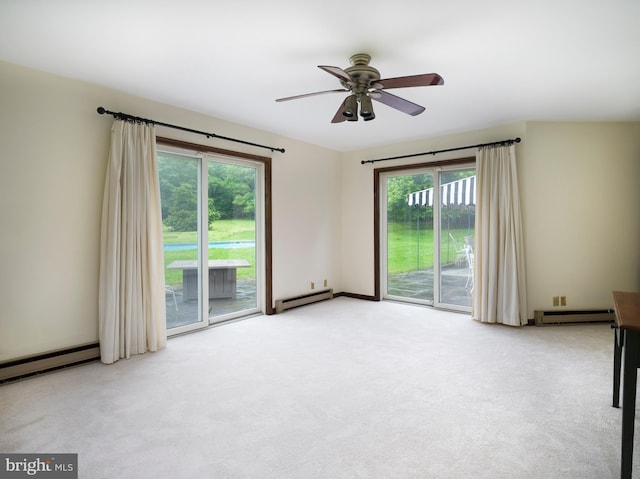5 Salem Way, Malvern, PA 19355 - carpeted empty room featuring a baseboard heating unit and ceiling fan