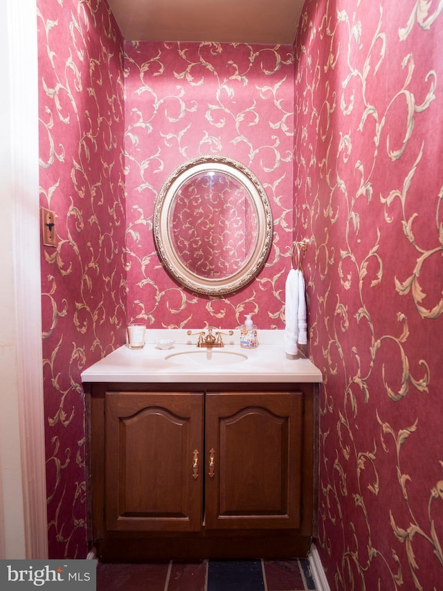 5 Salem Way, Malvern, PA 19355 - bathroom featuring vanity and wallpapered walls