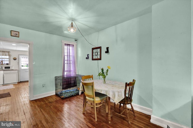 314 Summit Ave, Reading, PA 19611 - dining area with hardwood / wood-style floors and baseboards