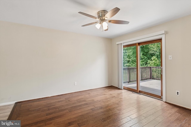 2425 W Colonial Dr, Upper Chichester, PA 19061 - empty room with a ceiling fan, light wood finished floors, and baseboards
