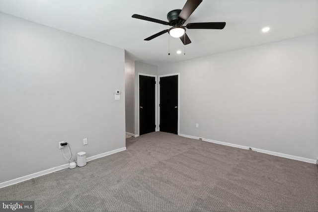 2958 Hannah Ave, Norristown, PA 19401 - unfurnished room with a ceiling fan, carpet, baseboards, and recessed lighting