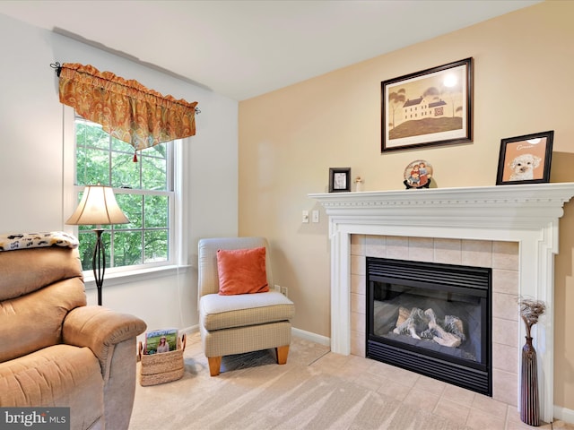 15 Behrens Dr, Palmyra, PA 17078 - living area featuring a tile fireplace and baseboards