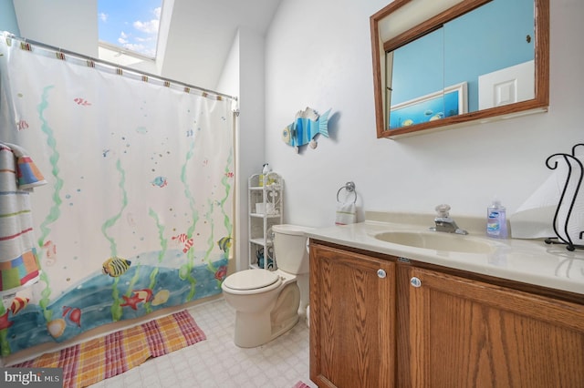 635 Sandy Point Rd, Bethany Beach, DE 19930 - full bathroom featuring tile patterned floors, toilet, vanity, and shower / bath combo