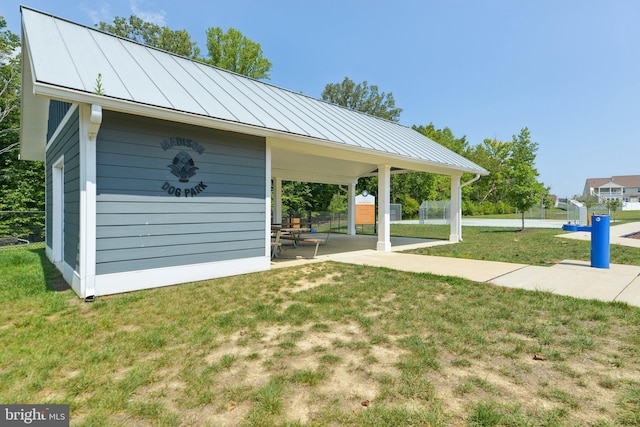 5809 Savannah Dr, Brandywine, MD 20613 - view of green lawn with an outdoor structure and a patio area