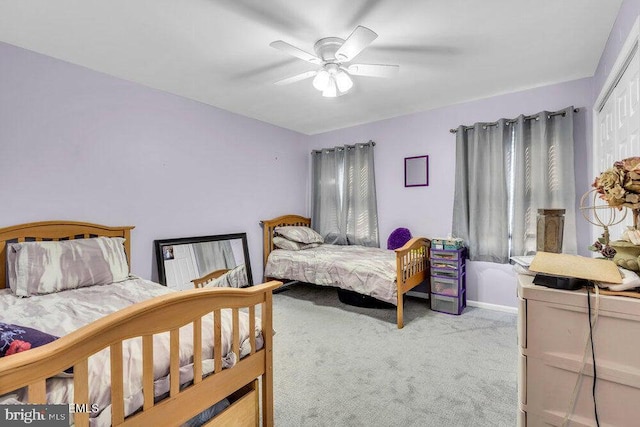 1177 Aster Dr, Toms River, NJ 08753 - carpeted bedroom featuring ceiling fan, a closet, and baseboards